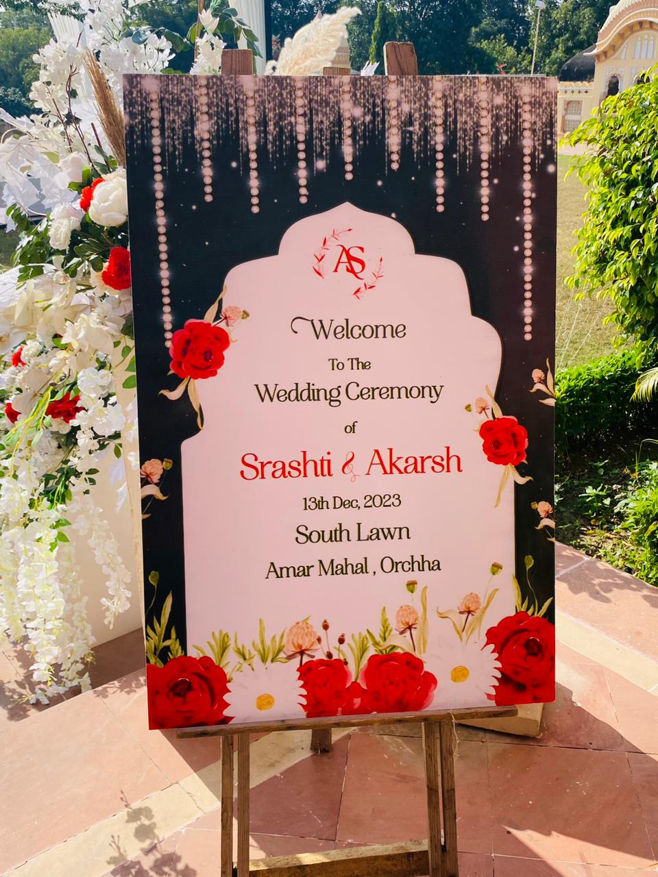 Shrashti & Akarsh Wedding welcome Standee